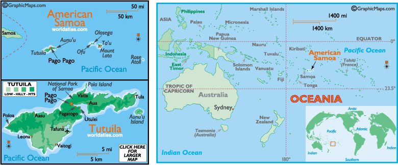carte du Samoa americaines